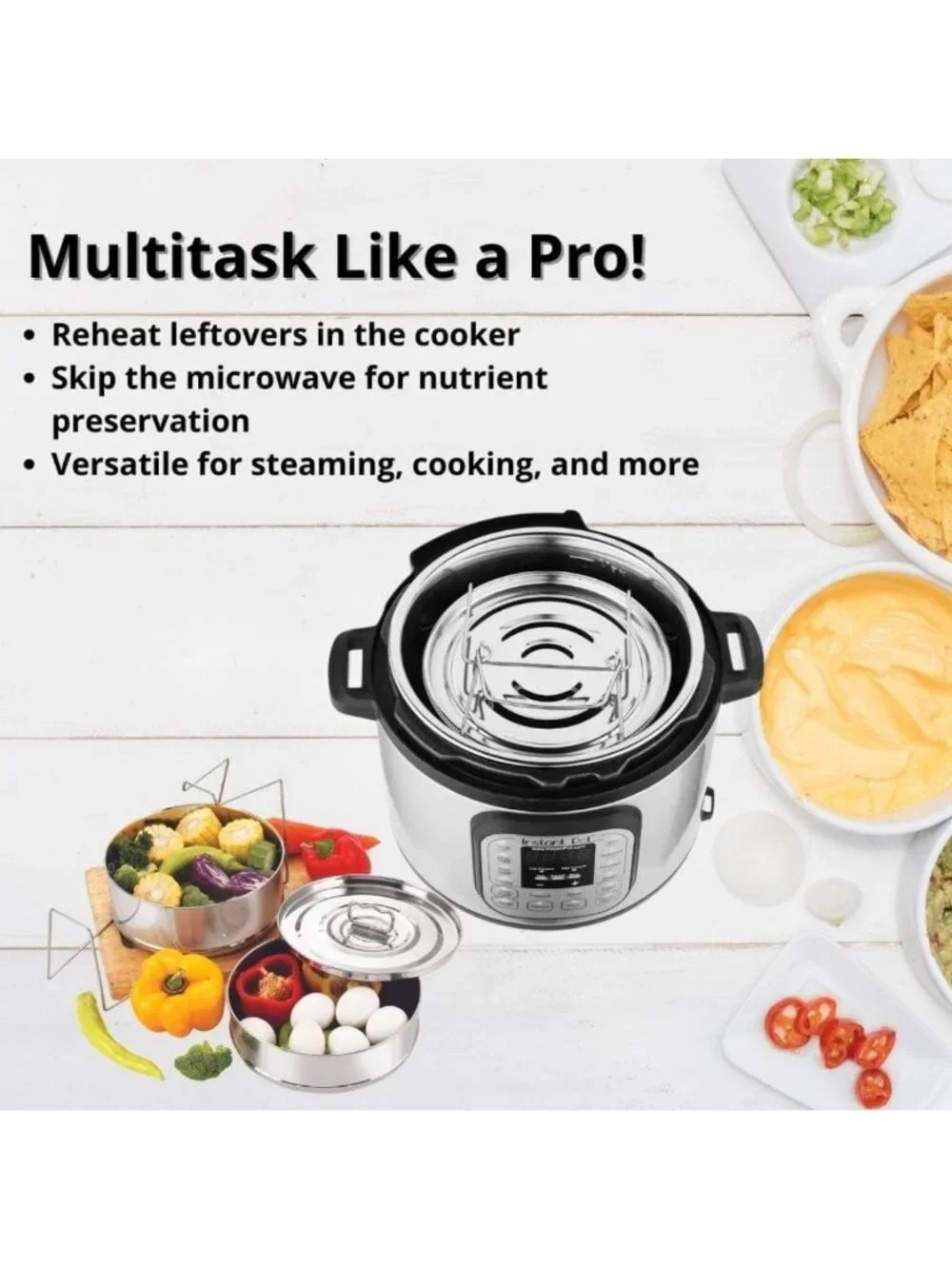 Stackable Stainless Steel Insert Pans for Instant Pot - 6QT+ Pressure Cooker